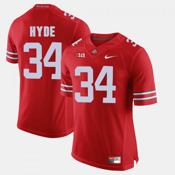 Ohio State Buckeyes CameCarlos Hyde Men's #34 Game Alumni Scarlet College Football Jersey 2404NHVN3